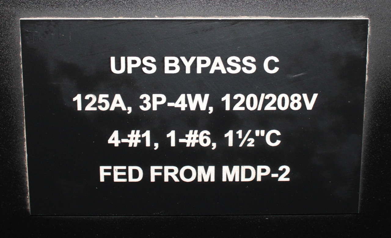 C and C Power 90880-C208365EC090002MB UPS Bypass 90A 208V 3Ph 4 Wire 60Hz Type 1