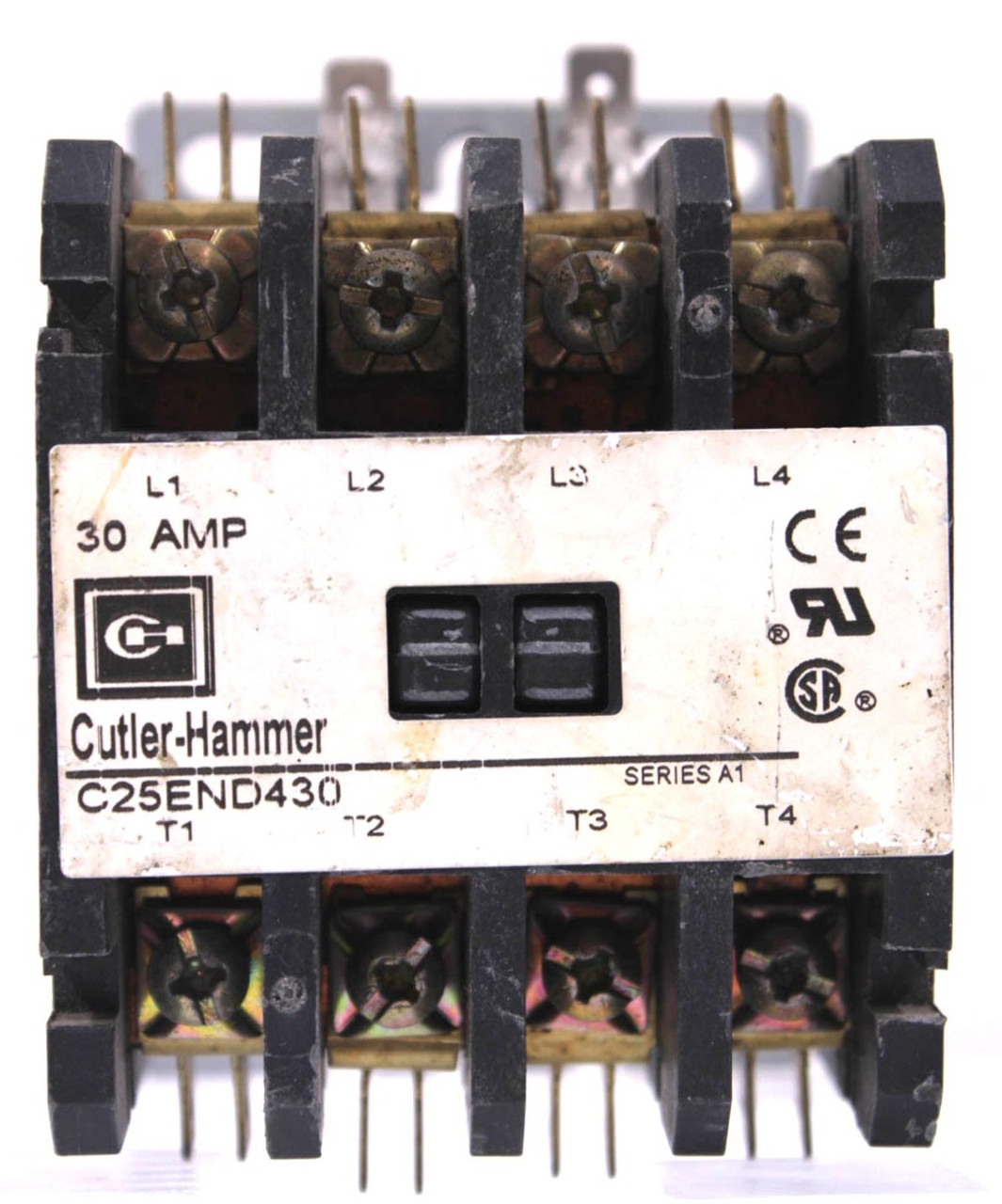 Cutler Hammer C25END430 Definite Purpose Control Contactor 30A 4P 104-120V Coil