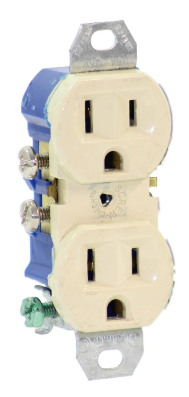 COOPER 270V-SP-L RECEPTALE DUPLEX 15A 125V 2P3W STR WHITEP; Duplex Type; White Color; 5-15R Configuration; Residential Grade; UL, CSA Approval; 125 Volt Voltage Rating; 15 Amp Current Rating; Grounding; Side Wiring; Contact Material Copper Alloy