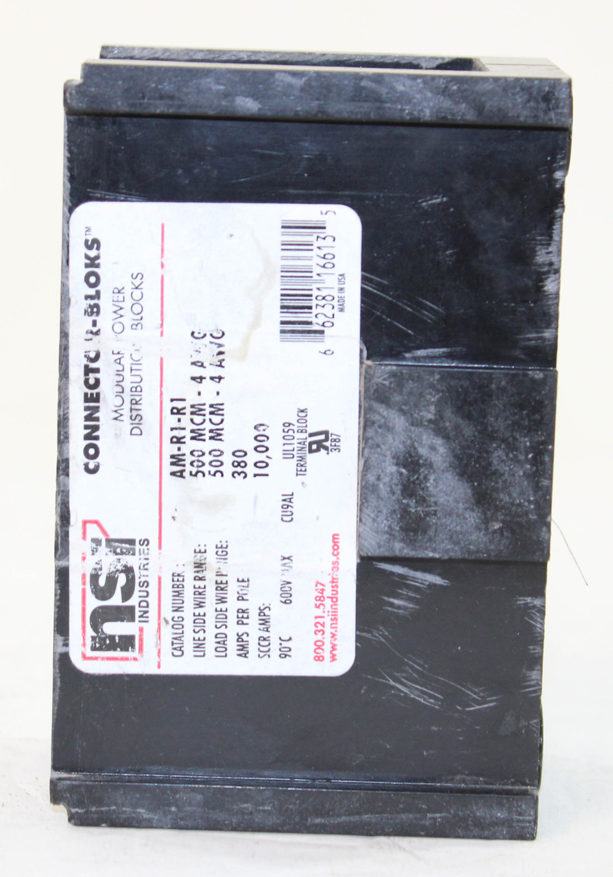 NSI Industries AM-R1-R1 Power Distribution Bock 380A 600V 1P