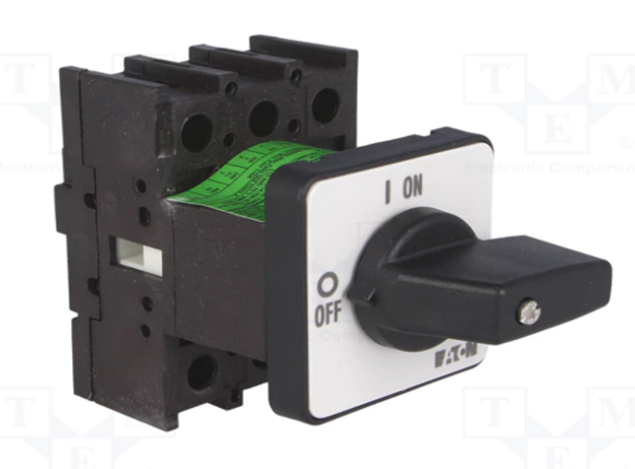Eaton P1-32/EZ Switch Disconnector 32A 3P P1 On-Off Switch Center Mounting Black