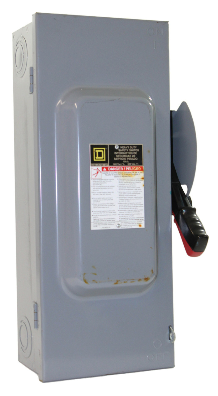 Square D HU363 Non-Fusible Disconnect | 100A | 600V | 3-Pole | NEMA 1 Indoor | Heavy Duty