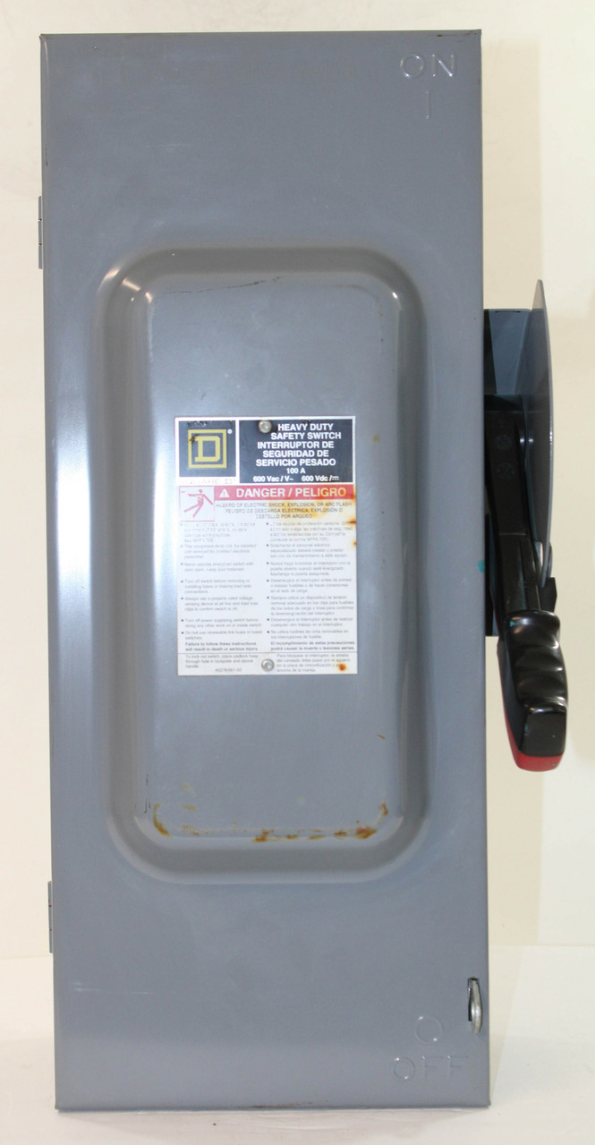 Square D HU363 Non-Fusible Disconnect | 100A | 600V | 3-Pole | NEMA 1 Indoor | Heavy Duty