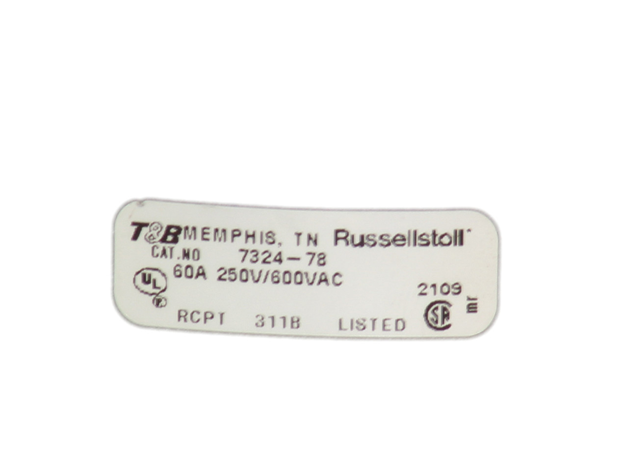 Russellstoll 73247-8 Receptacle Sleeve With Base 60A 250V/600V