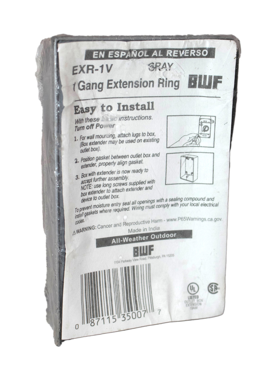 BWF EXR-1V Extension Ring 1 Gang