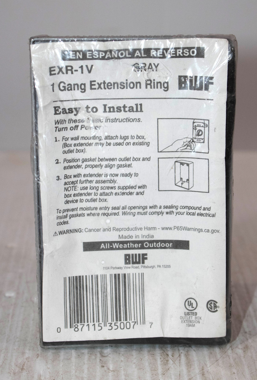 BWF EXR-1V Extension Ring 1 Gang