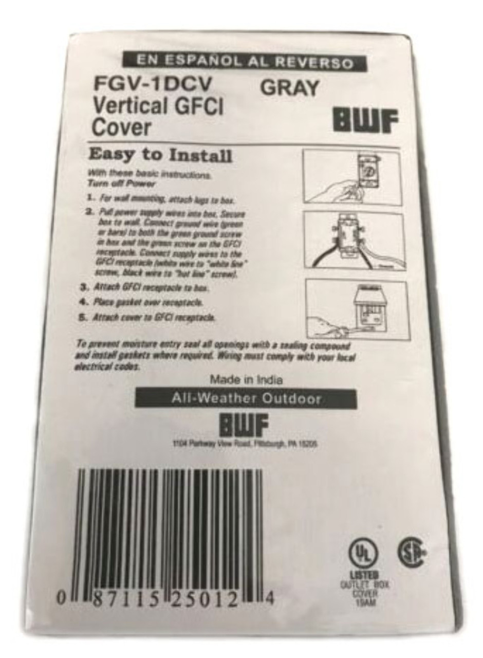 BWF FGV-1DCV Vertical GFCI Cover