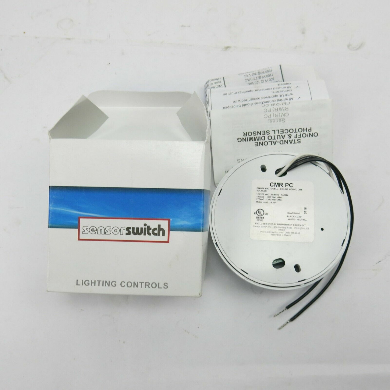 Sensor Switch CMR PC On/Off Photocell Ceiling Mount Line Voltage 120/277V