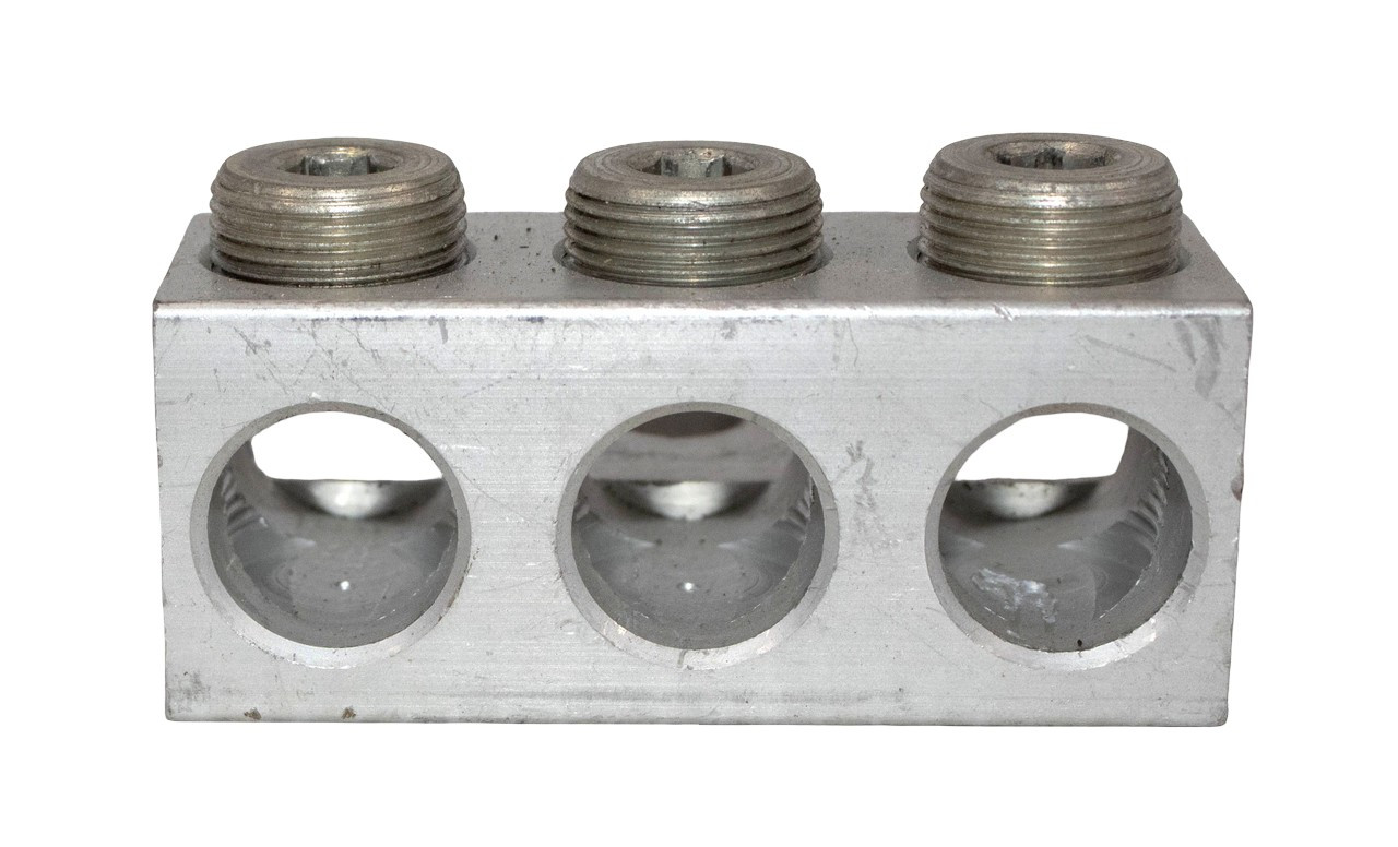 CMC L3M2-500 Dual-Rated 3-Barrel Mechanical Connector Lug — 500-4 AWG Aluminum/Copper