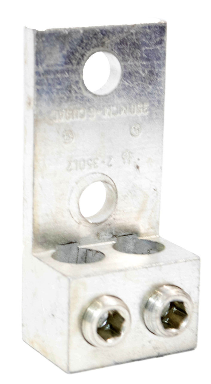 Brumall 2-350L2 Panelboard Mechanical Lug 2 Ports 2-Holes 1/2-inch Stud 350MCM-6