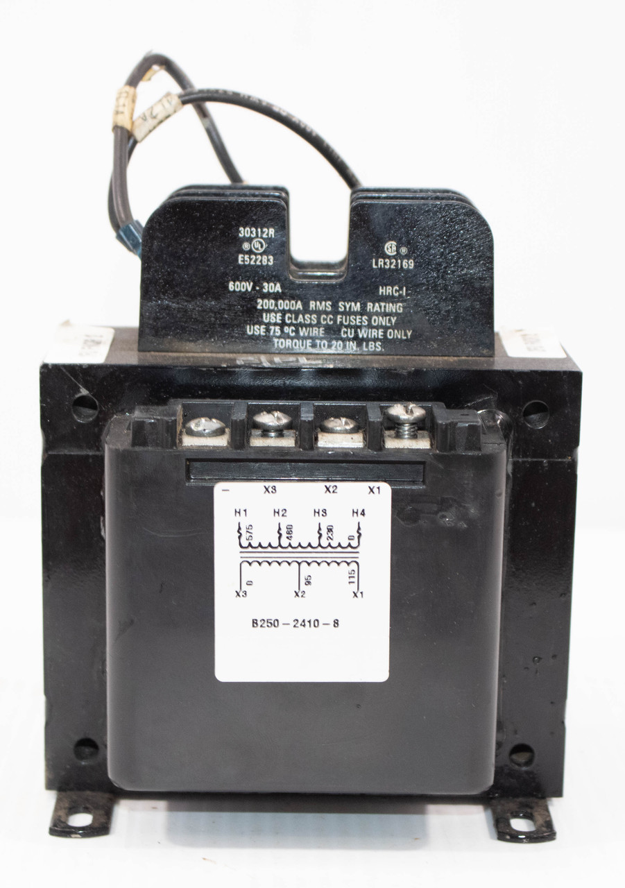 Cutler Hammer C0250E3CFBXXRT Transformer .25kVA Pri: 575V Sec: 115V