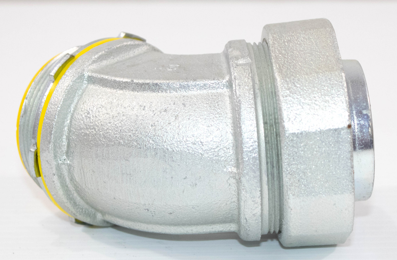 Eaton LTB20045 Liquidtight Connector 2-Inch 45 Degree Angle Male Connector Insulated Throat Malleable Iron