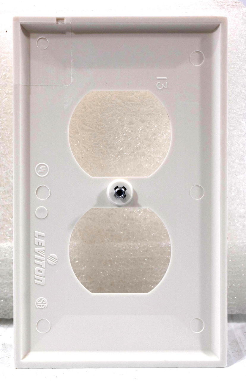 Leviton 122-80703-W Nylon Duplex White Wall Plate with Captive Screws 80703-W