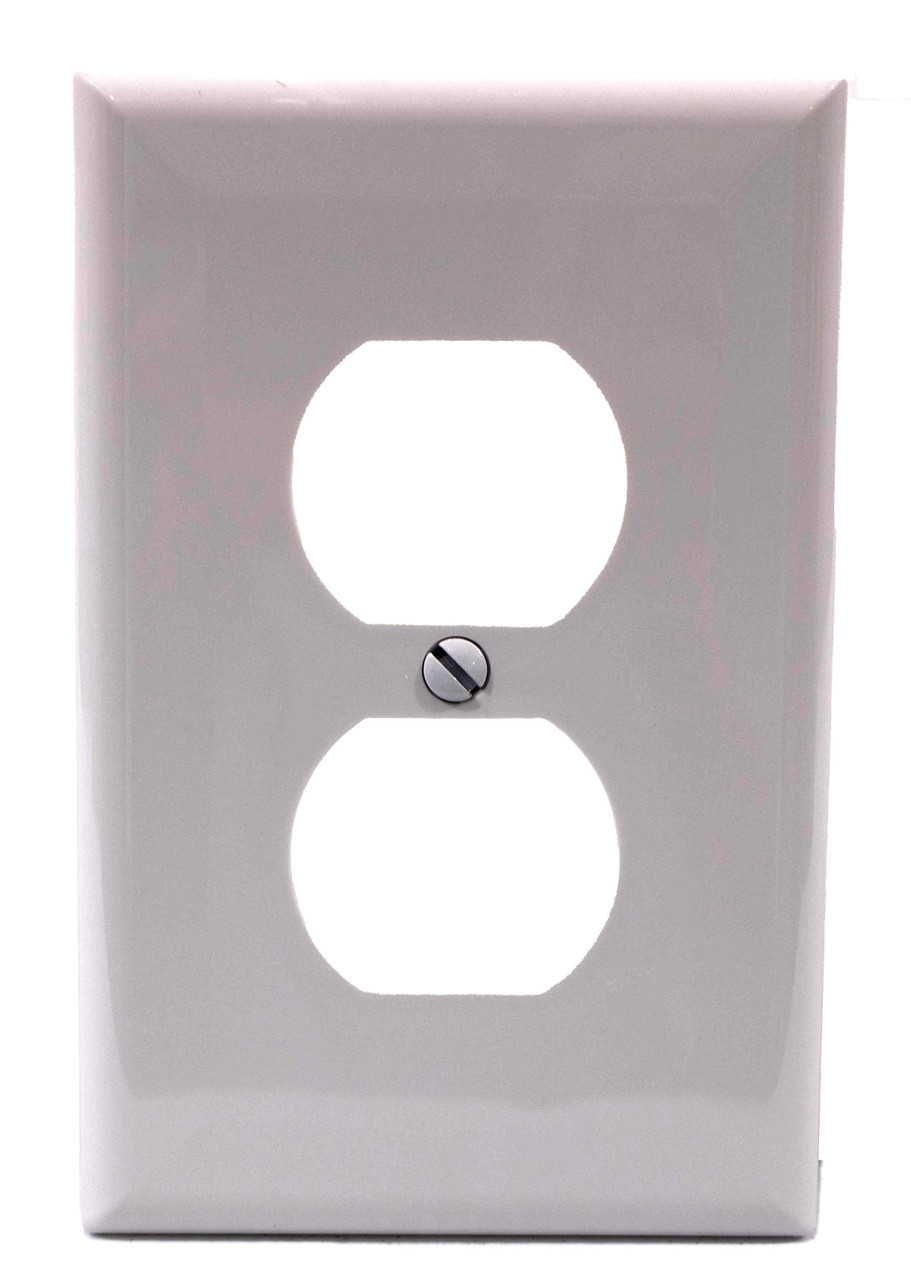 Eaton PJ8W Mid-Size Single Gang White Duplex Wall Plate