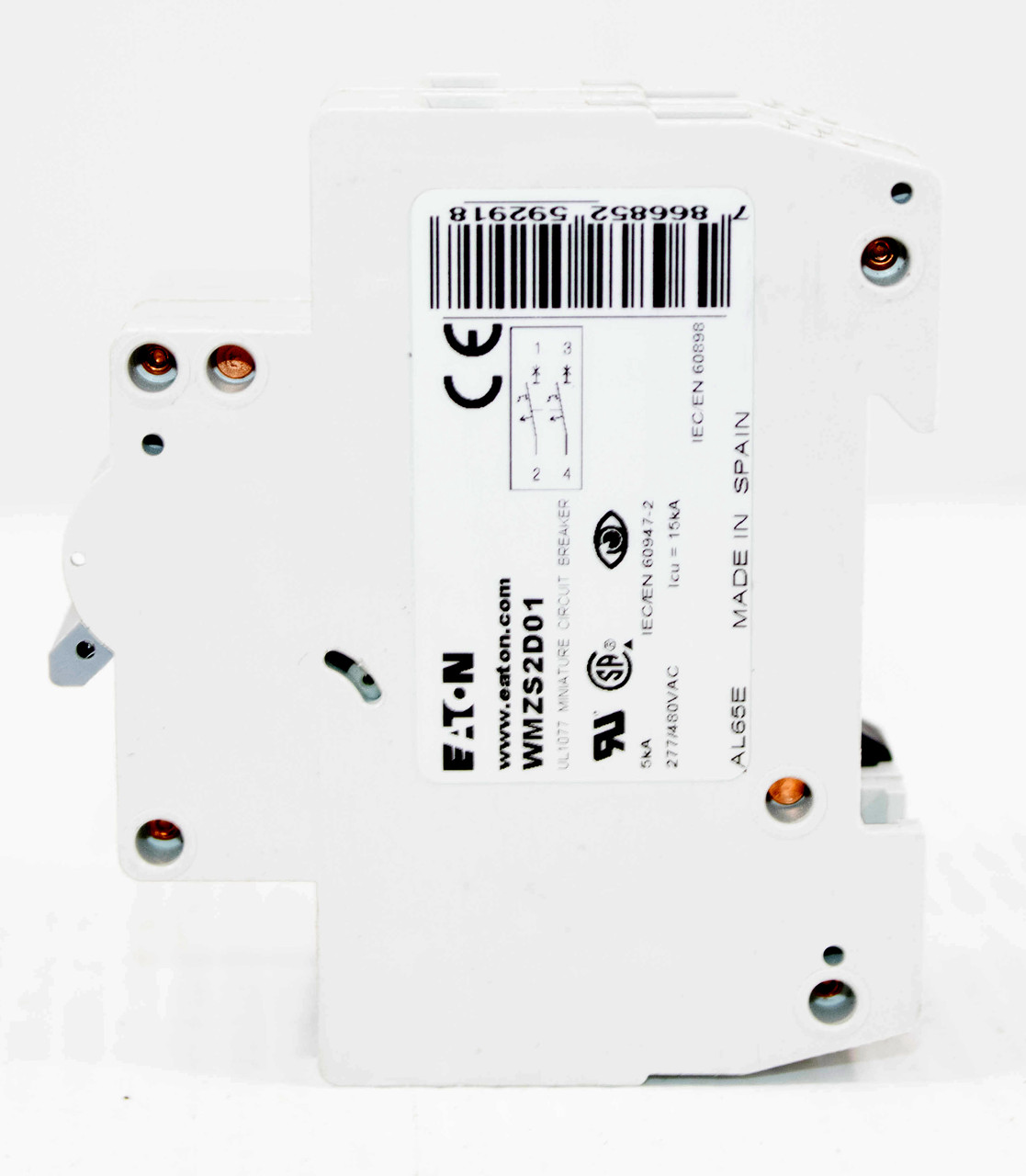 Eaton WMZS2D01 Breaker 1A 480V 2P 5KA Miniture
