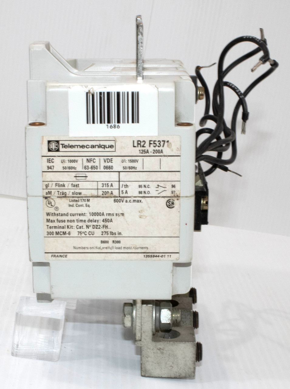 Telemecanique LR2F5371 Motor Protection Switch 125-200A 600V Thermal Protection