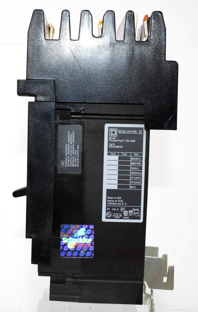 Square D HDA36050 Breaker 50A 600V 3P 14KA I Line PowerPacT