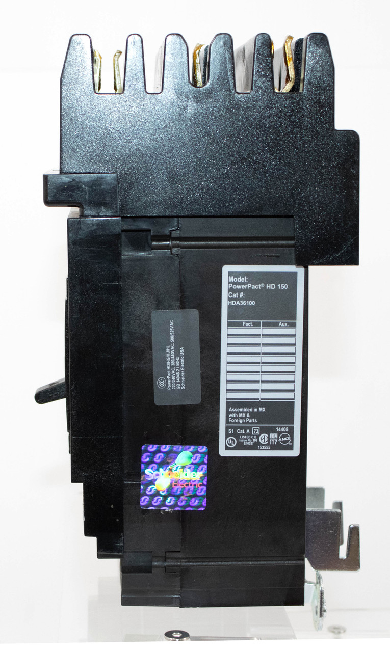 Square D HDA36100 Breaker 100A 600V 3P 3PH 14KA Long-Time and Instantaneous
