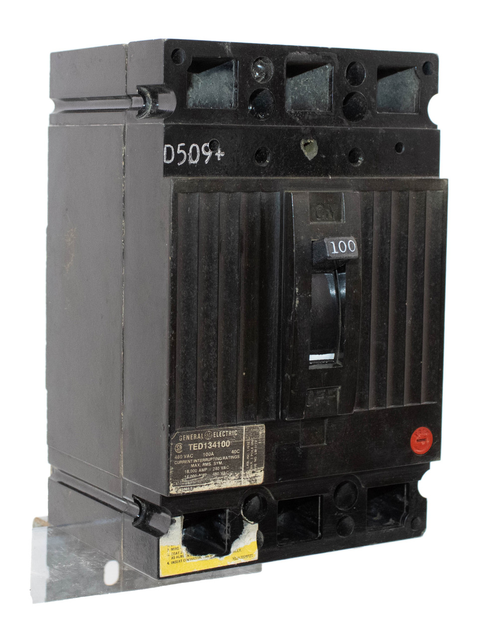General Electric TED134100 Breaker 100A 480V 3P Thermal Magnetic