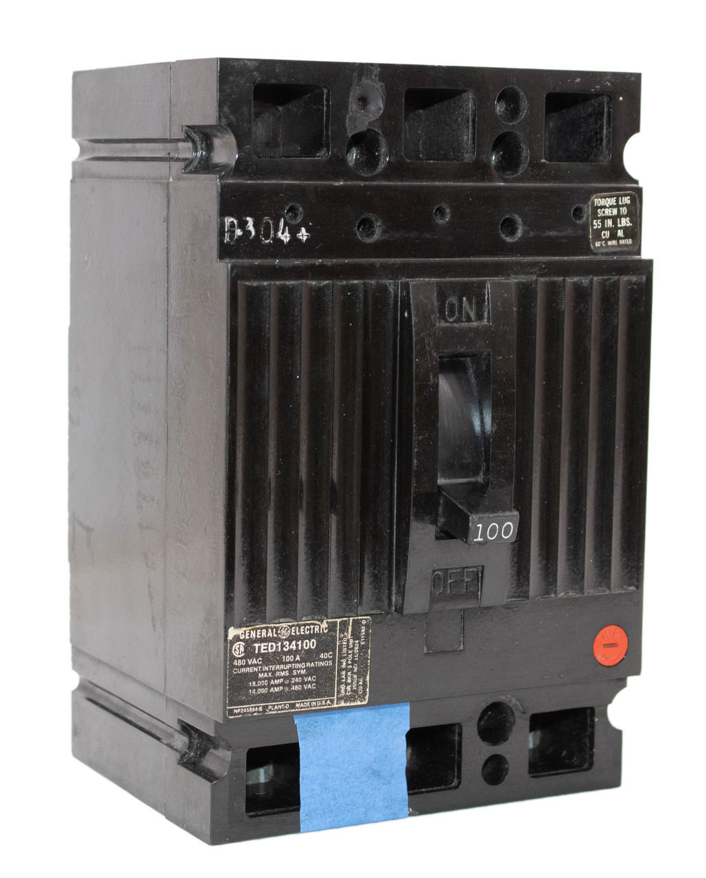 General Electric TED134100 Breaker 100A 480V 3P 14KA ...