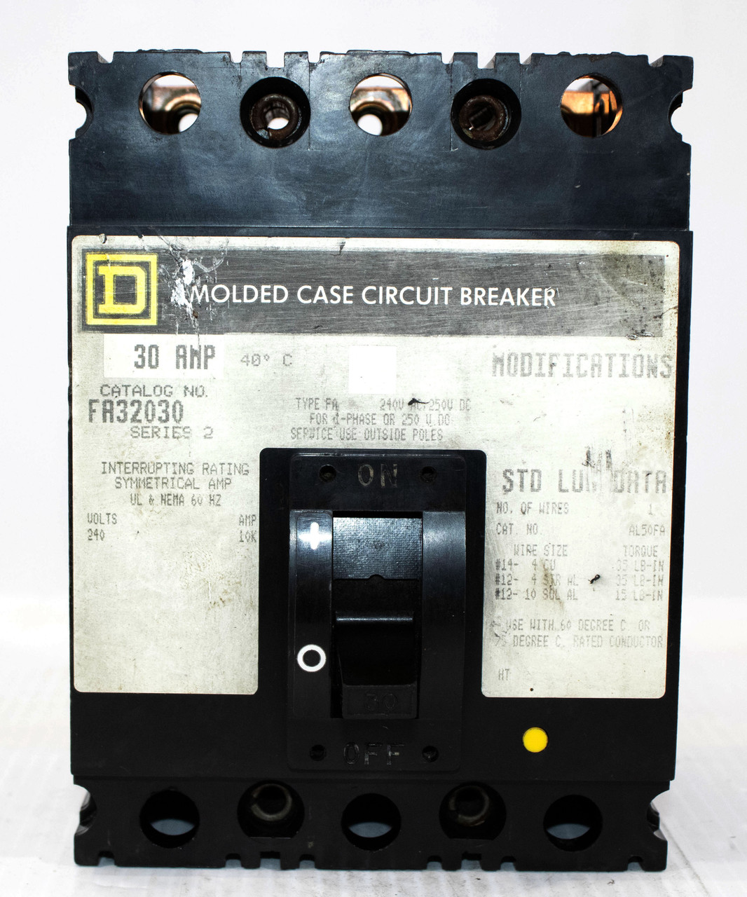 Square D FA32030 Breaker 30A 240V 3P I-Line Plug-In
