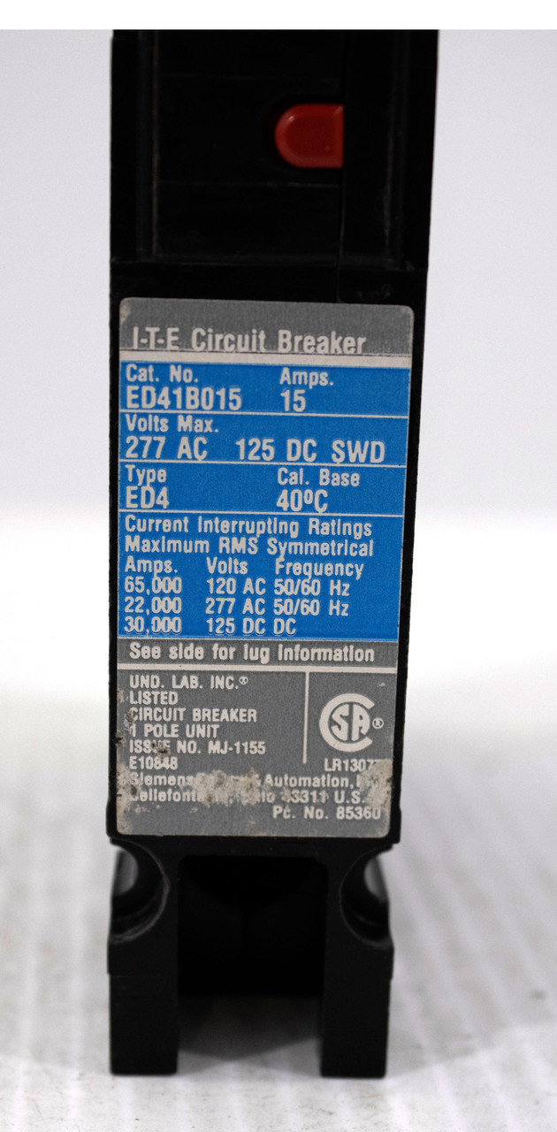 I-T-E ED41B015 Breaker 15A 277V 22KA