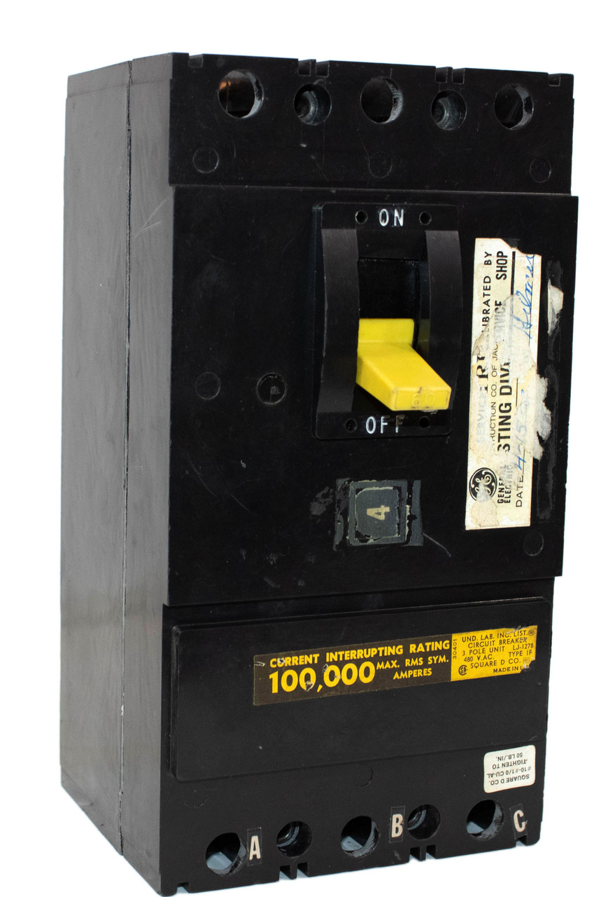 Square D IF34060 Breaker 60A 480V 3P 100KA
