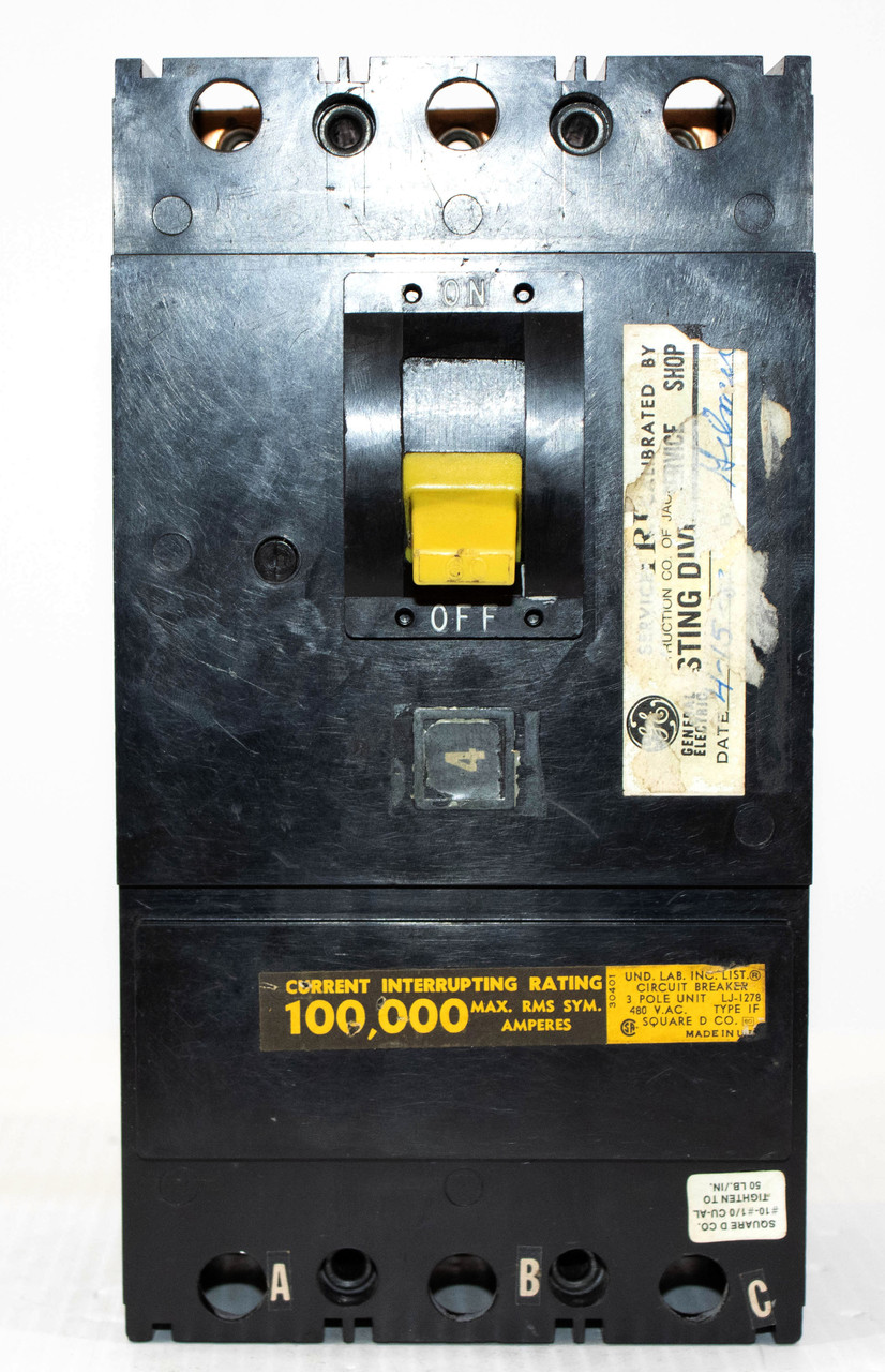 Square D IF34060 Breaker 60A 480V 3P 100KA