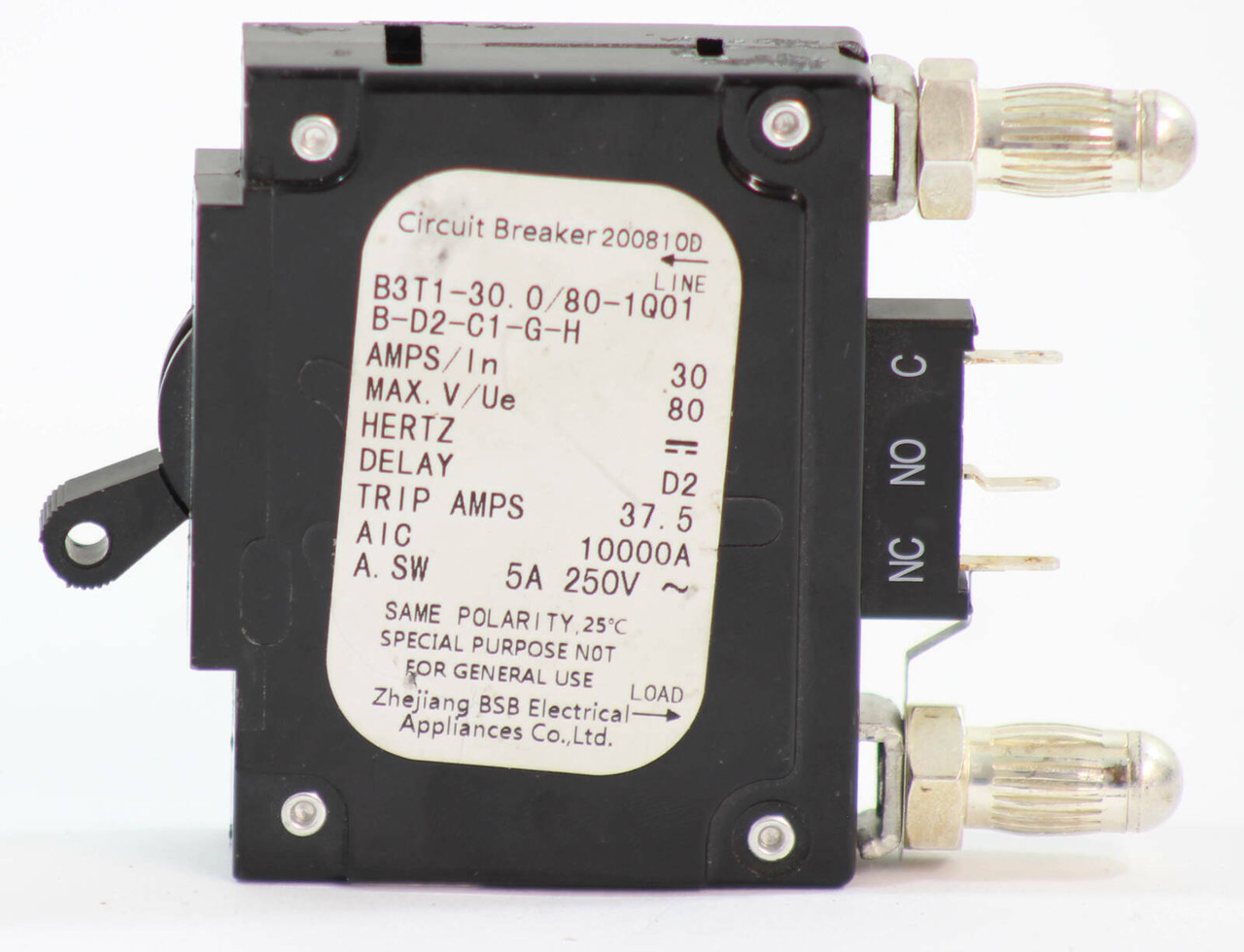 BSB B3T1-30.0/80-1Q01 B-D2-C1-G-H Breaker 30A 80V Single Pole 10kA