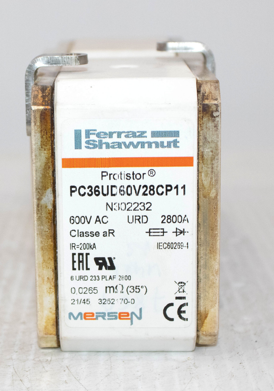 Ferraz Shawmut PC36UD60V28CP11 Protistor Fuse Link 2800A 600V aR 200KA N302232