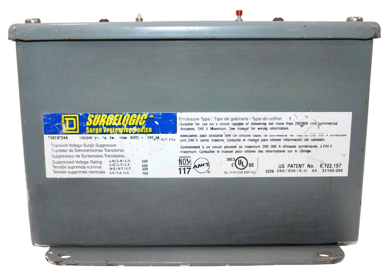Square D TVS1XT24A Surge Suppressor 240V 1PH 3W 200kA SurgeLogic