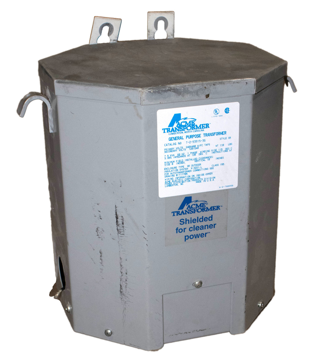 ACME T2535153S Transformer 7.5kVA Pri: 240-480V Sec: 120-240V 1PH Type 3R