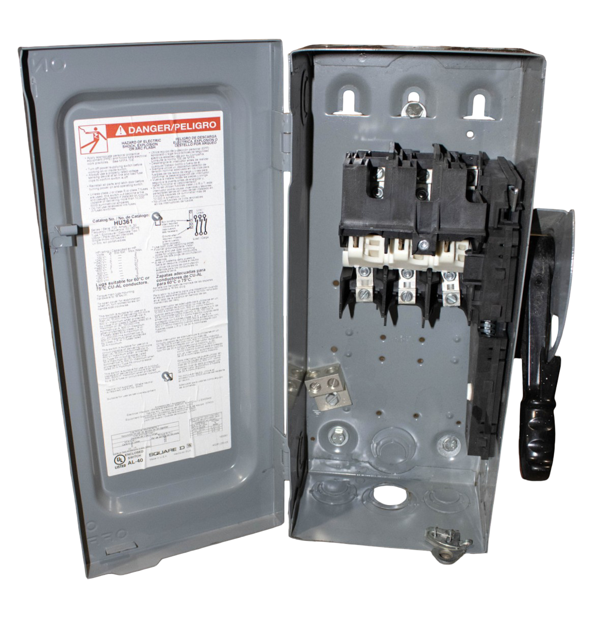 Square D HU361 3-Pole Non-Fusible Disconnect | 30A | 600V | NEMA 1 Steel