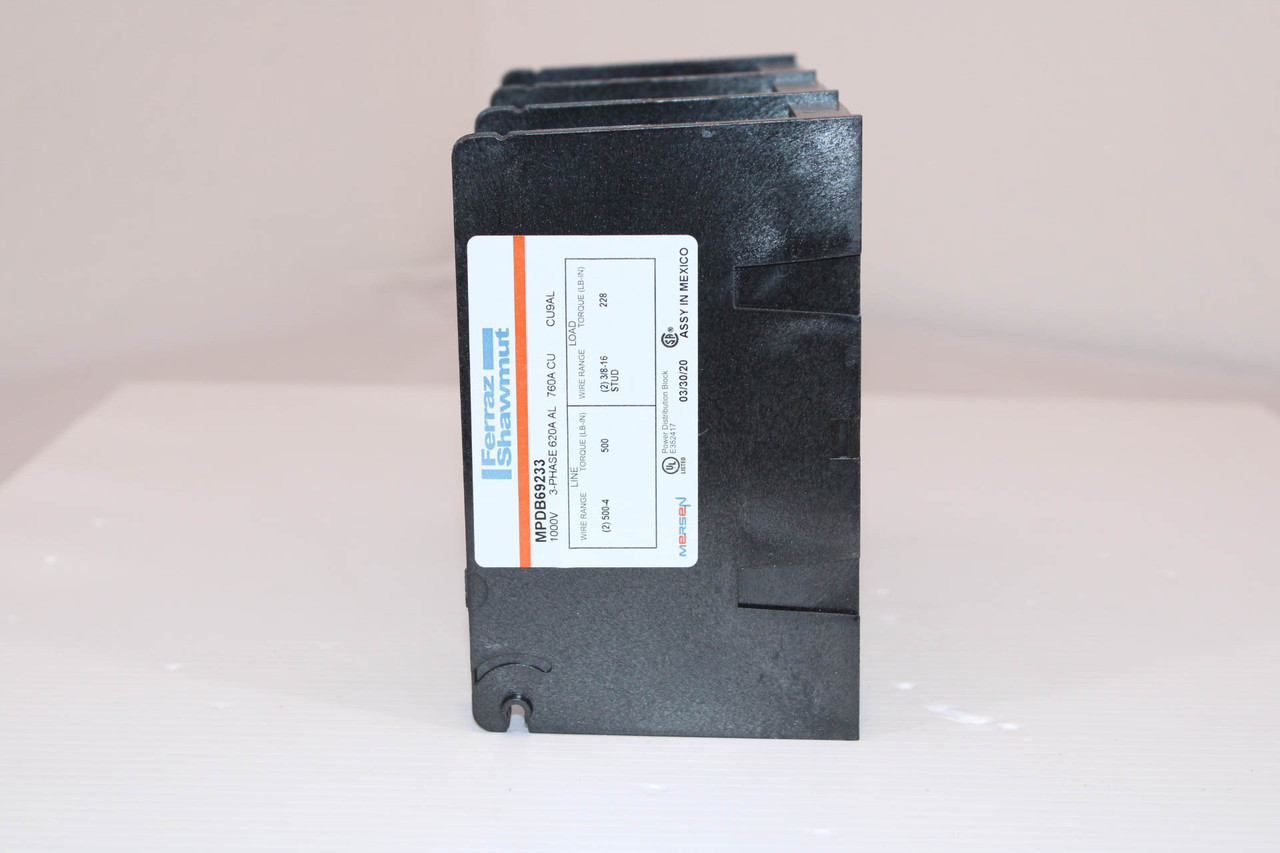 MERSEN MPDB69233 Power Distribution Block Terminal 3 Pole