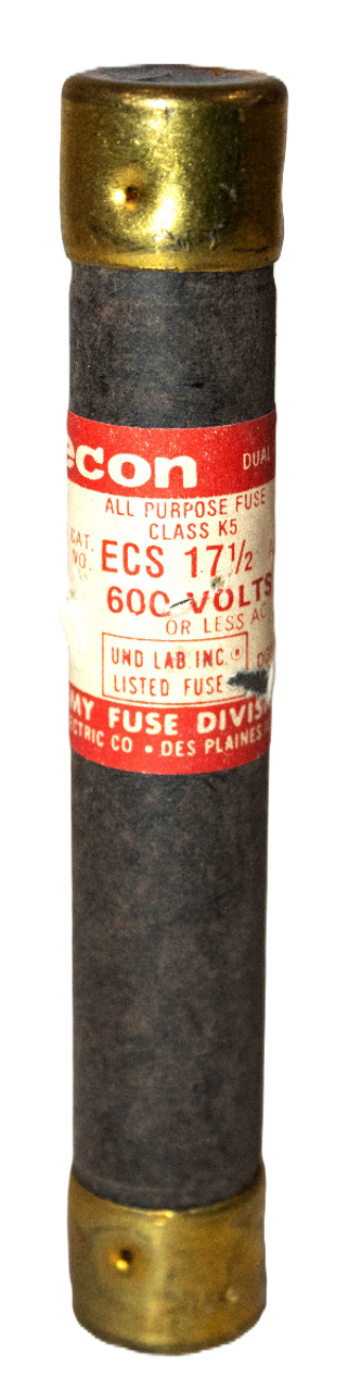 Econ ECS 17 1/2 Fuse 17-1/2A 600V 200kA Class K5 All Purpose Dual Element