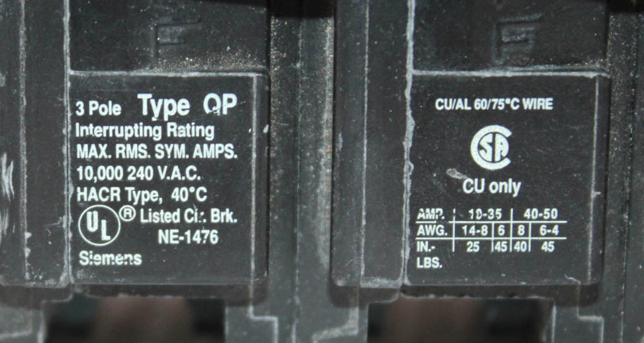 I-T-E QP320 20A 240V 10kA 3P