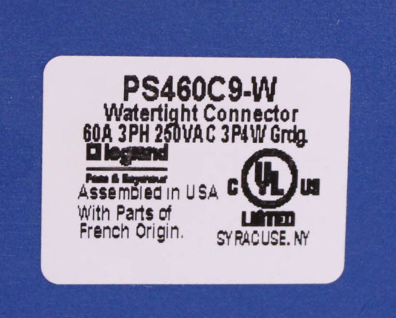 Pass and Seymour PS460C9-W Watertight Connector 60A 250V