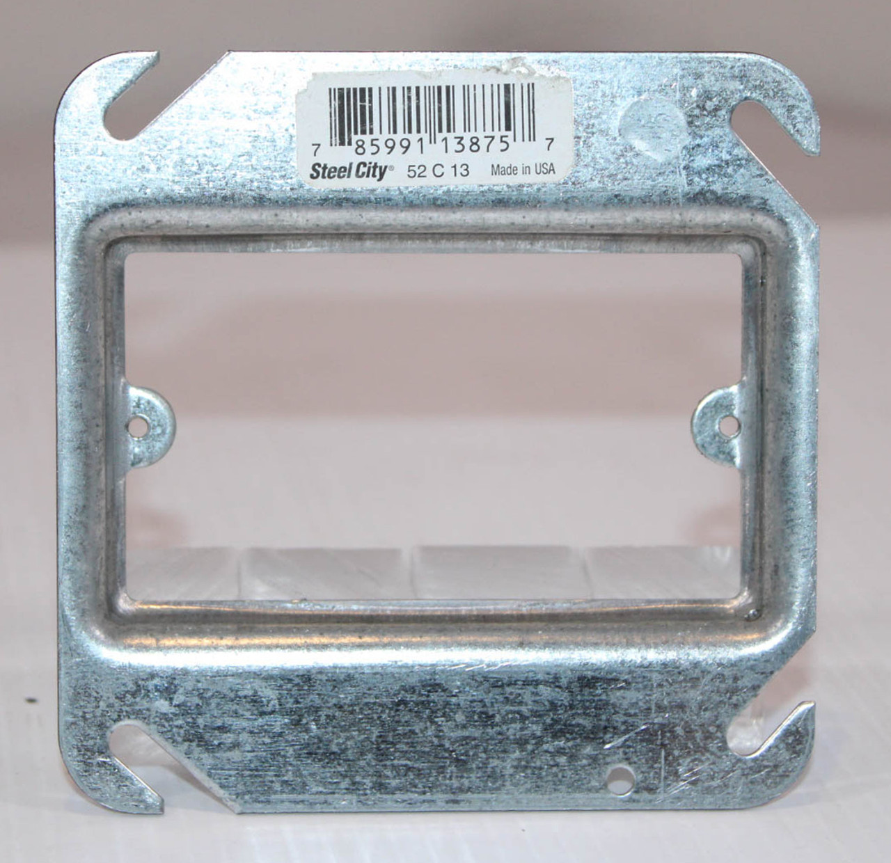 Steel City 52 C 13 4-inch Steel Square Box Device Cover 1/2-inch Raised