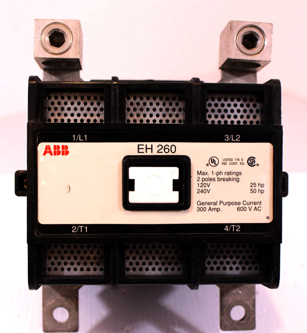 ABB EH 260 Contactor EH 260C-24L 300A 600V 2P Coil 24V w/Auxiliary CAL 16-11E