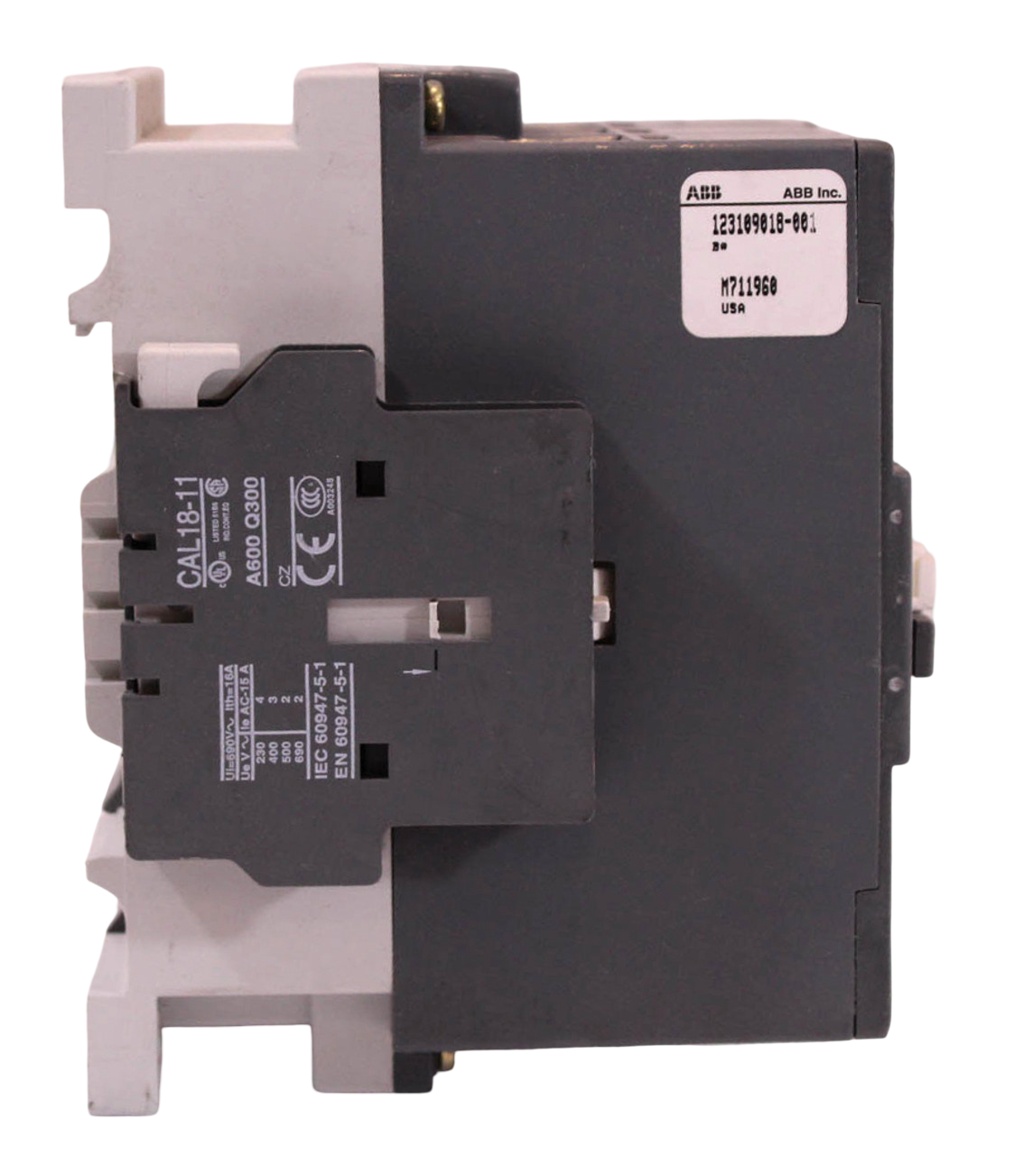 ABB A130-30-11-75 Contactor 200V 50Hz / 200-220V 60Hz w/Auxiliary CAL18-11