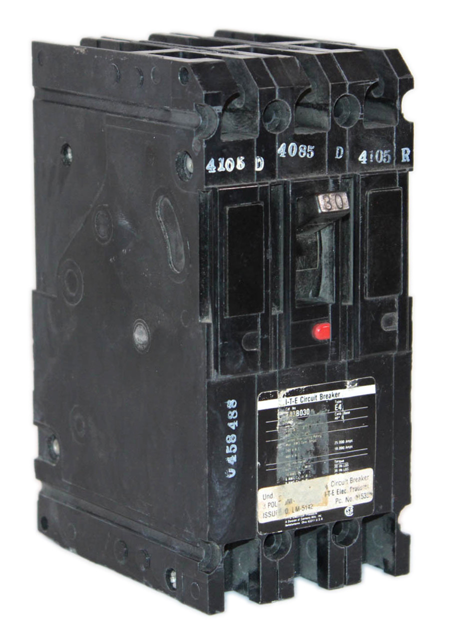 I-T-E E43B030 Breaker 30A 480V 3P 18kA