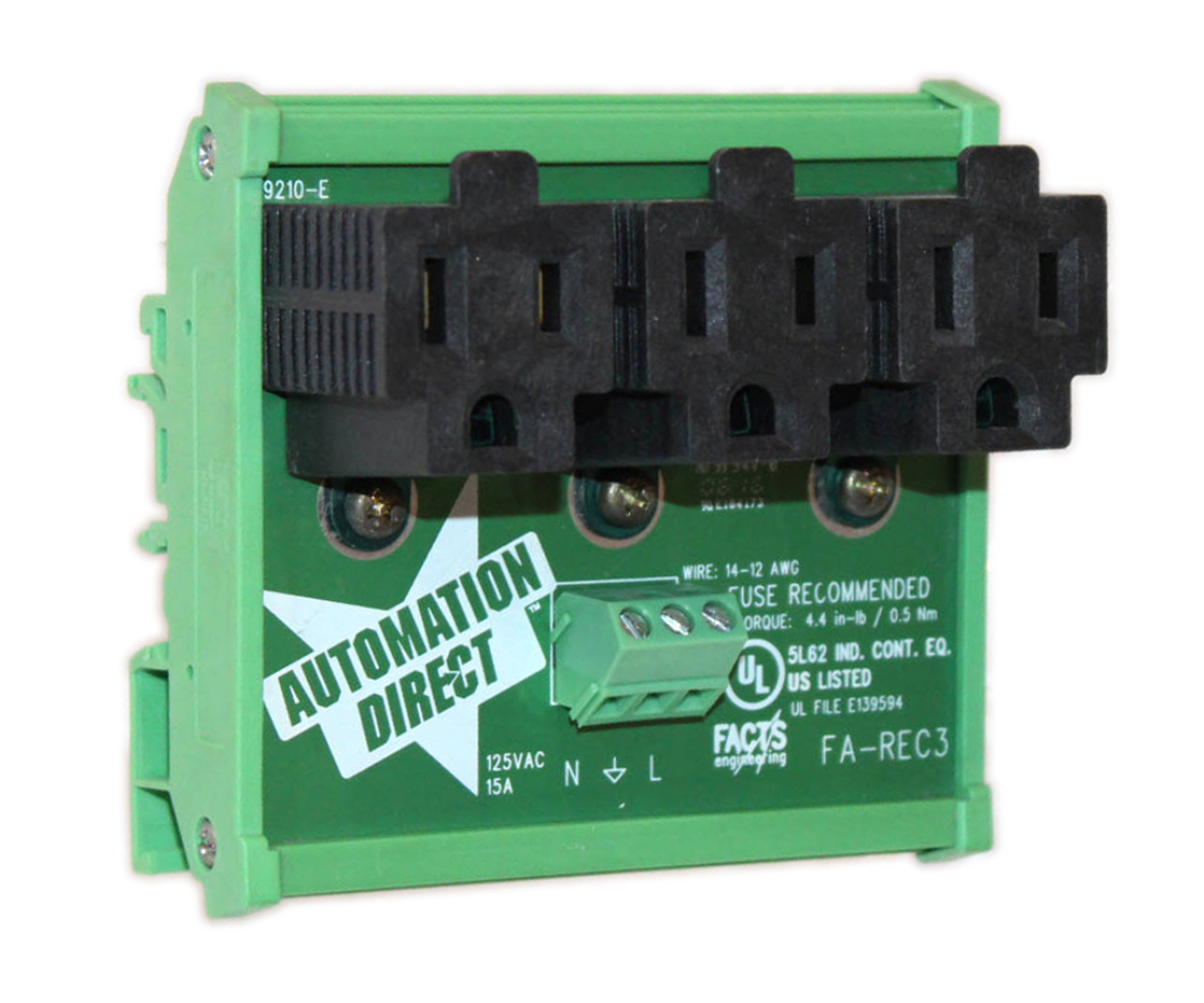 Automation Direct FA-REC3 Three Receptacle Outlet 15A 125V