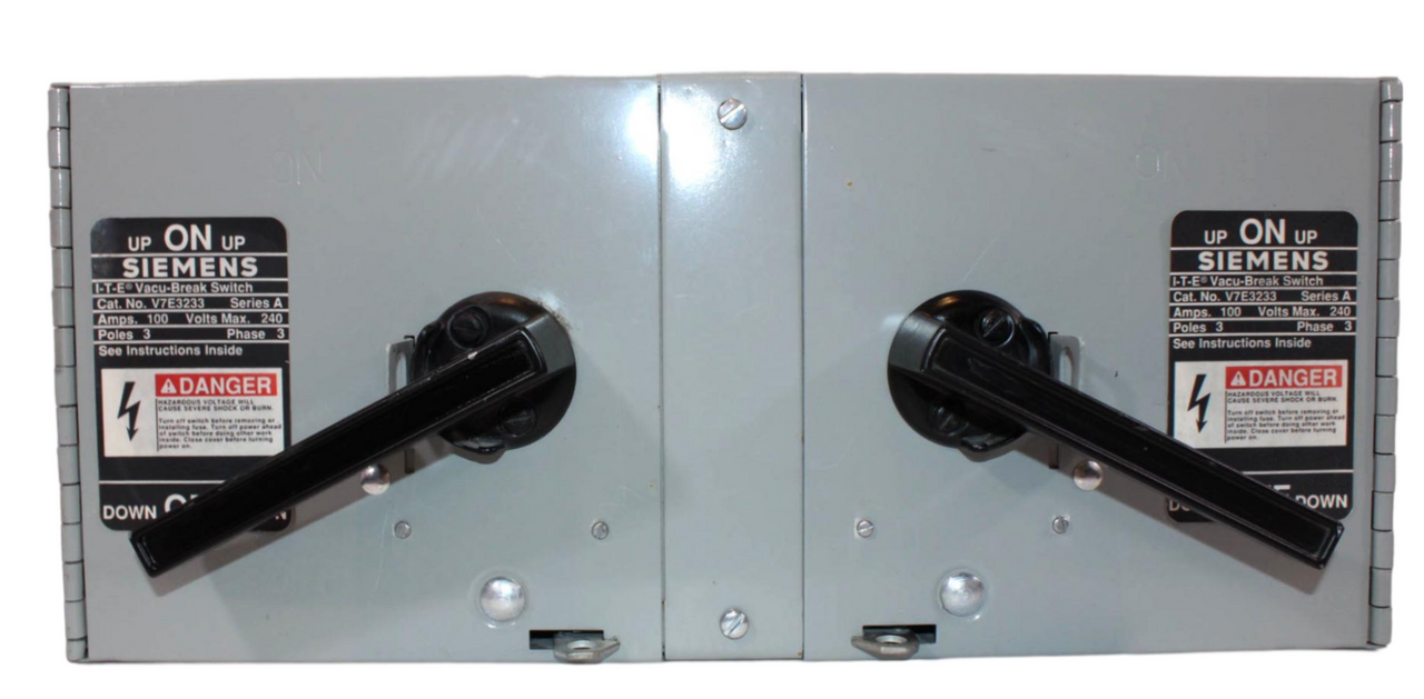 Siemens V7E3233 Fusible Twin Vacu-Break Switch 100A 240V 3 Pole 3Ph Series A