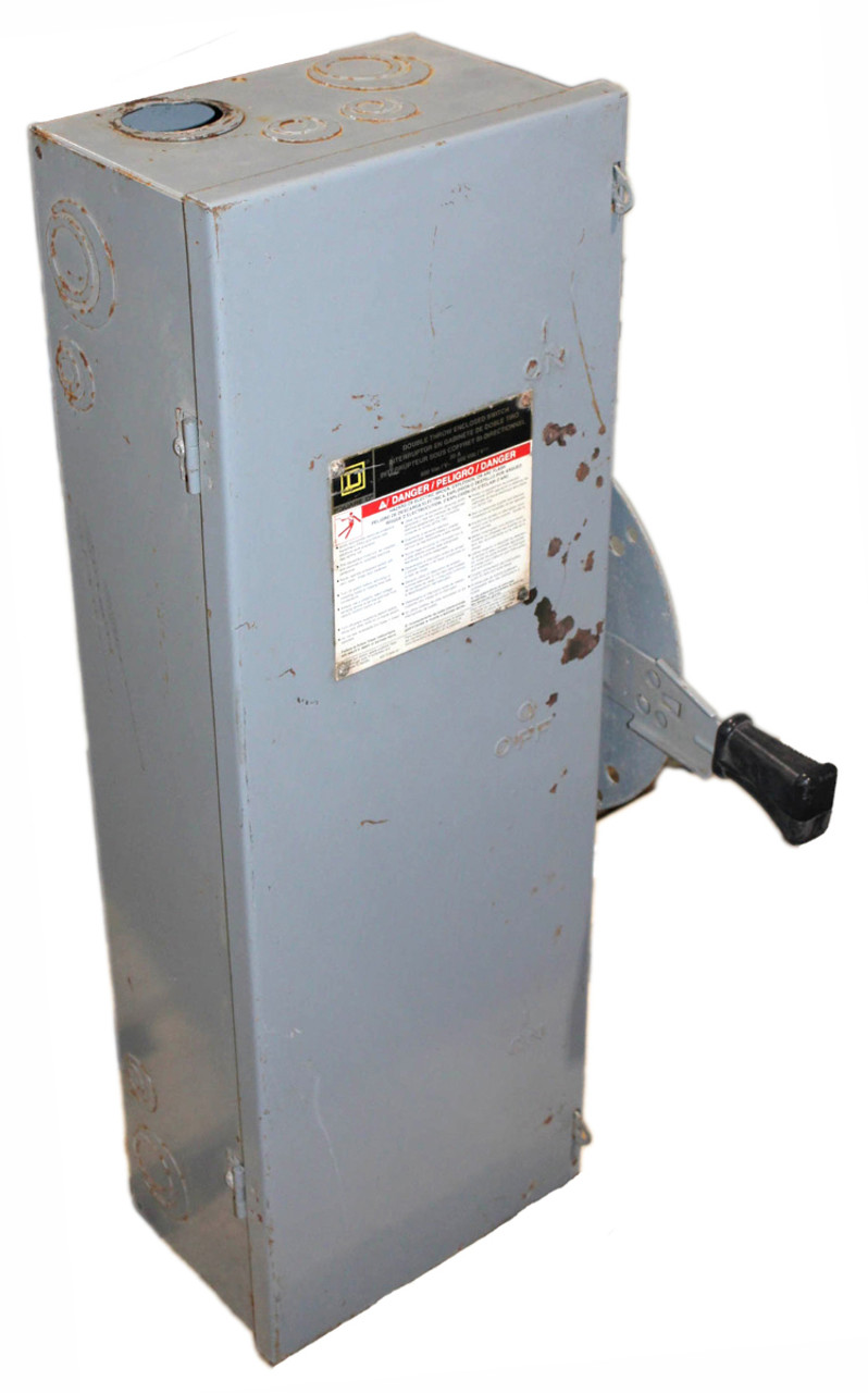 Square D DTU361 Double Throw Switch 30A 600V Non-Fusible 3P/Ph
