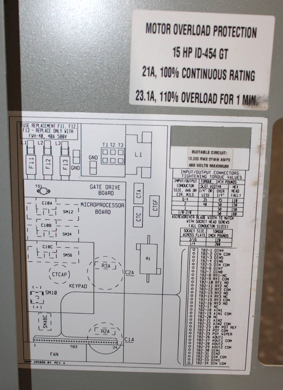 ROBICON ID-454GT 15HP P/N P457902 Industrial Control Panel System