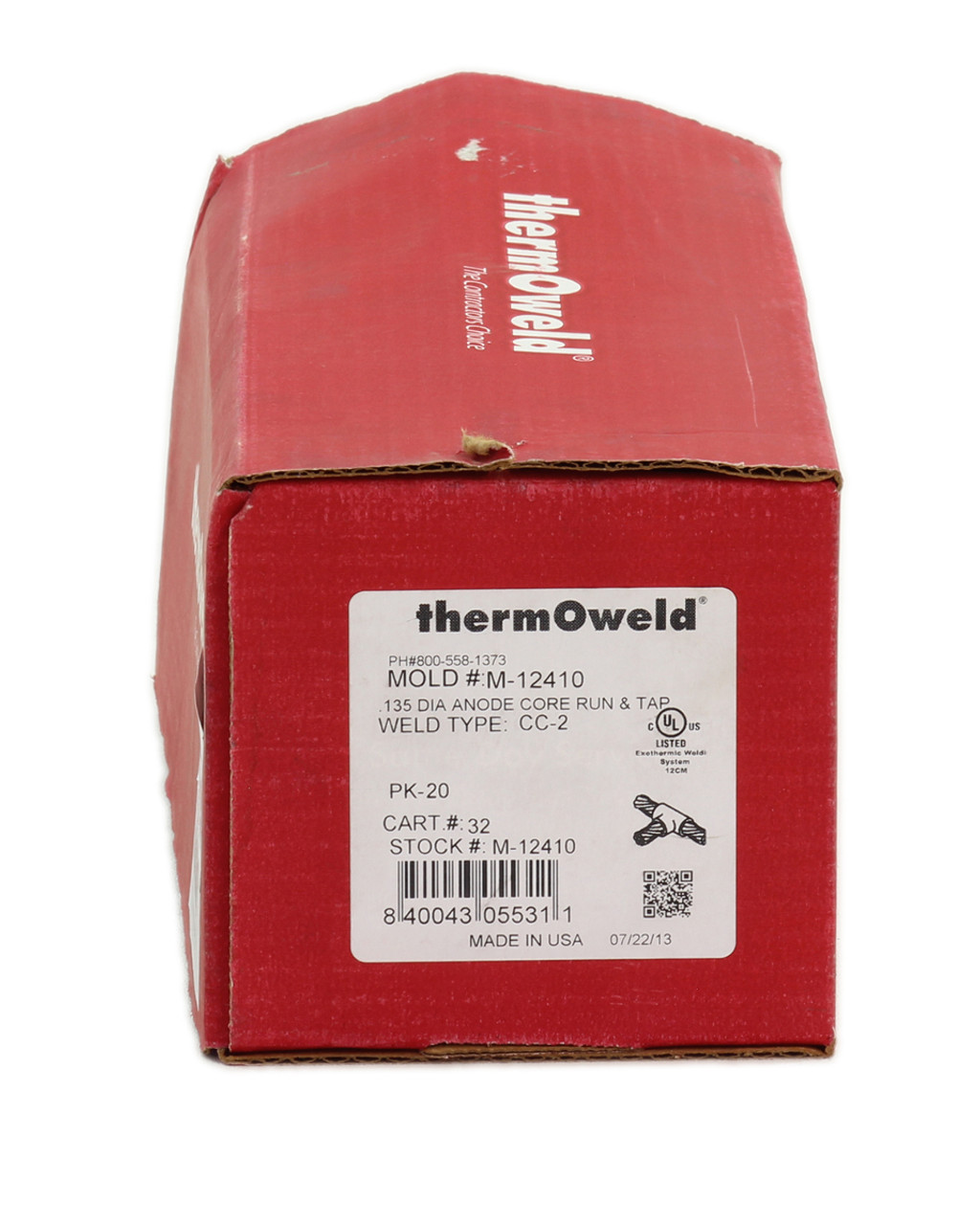 ThermOweld M-12410 Graphite Exothermic Mold Weld Weld Type: CC-2 .135 Anode Core Run and Tap Cart. 32