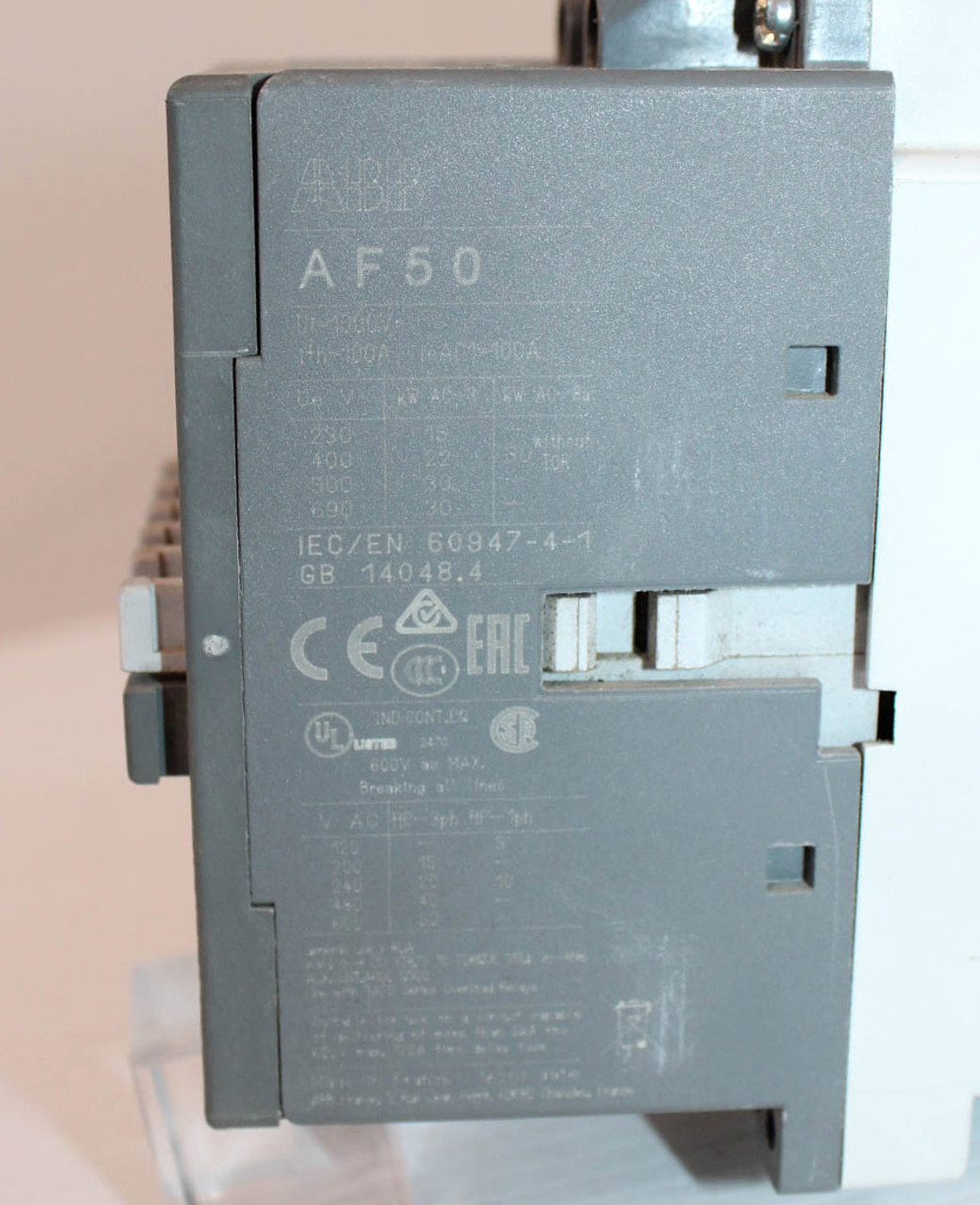 ABB AF50-30-11-72 Contactor 3P Coil 20-60VDC Type AF50 w/Auxiliary CAL5-11