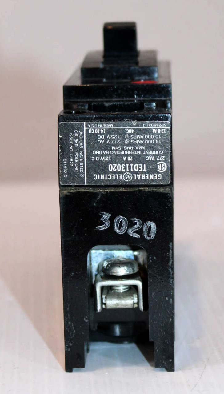 General Electric TED113020 Breaker 20A 277V 1P 14kA Type TED