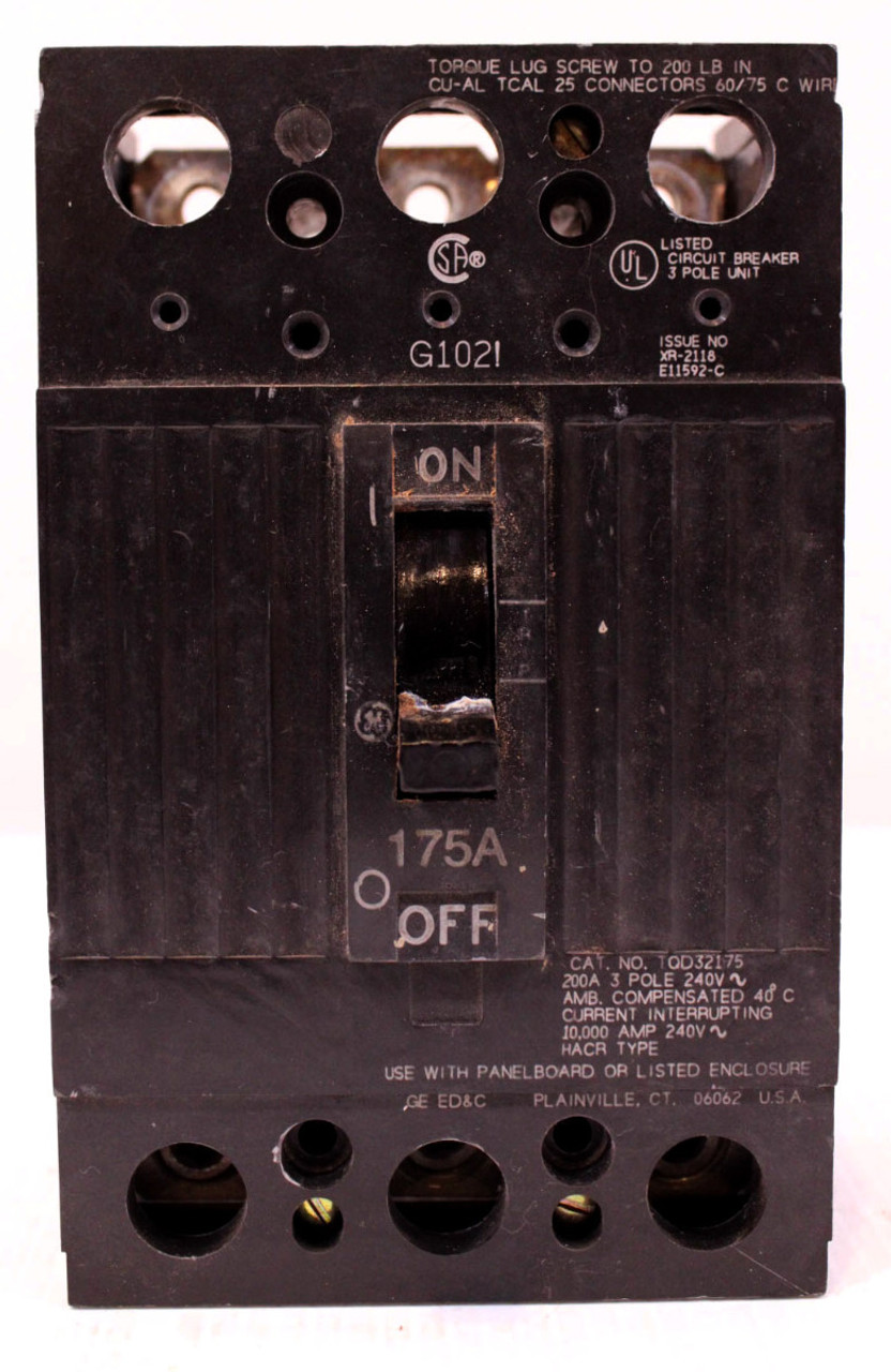 General Electric TQD32175 Circuit Breaker 175A 240V 3P 10kA