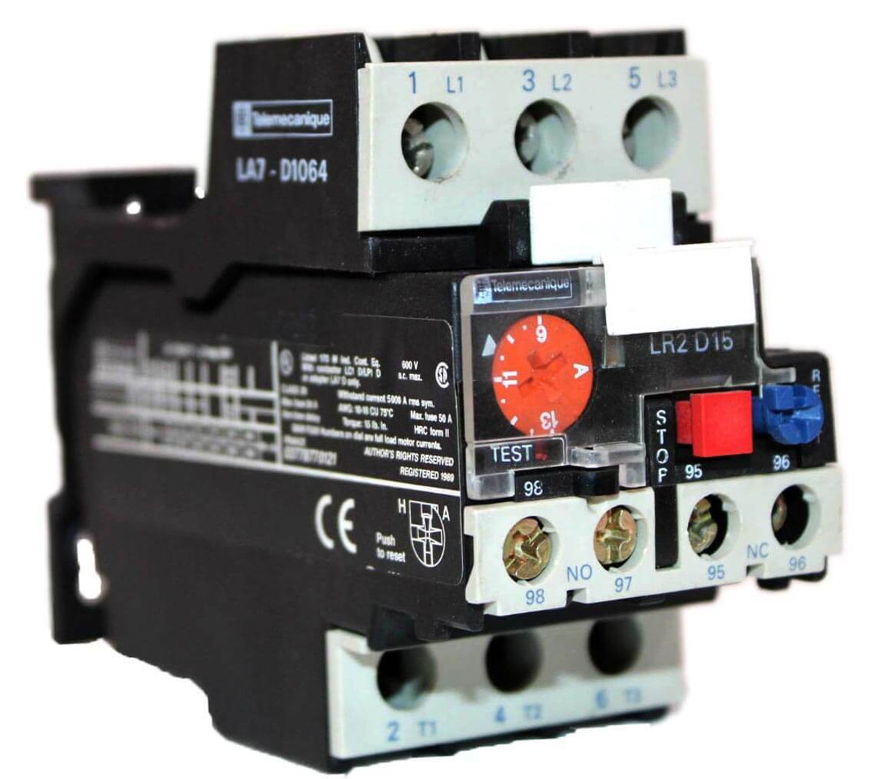 Telemecanique LR2D1516 Thermal Overload Relay 9…13 A 600V 1NO1NC W/Contact Mount